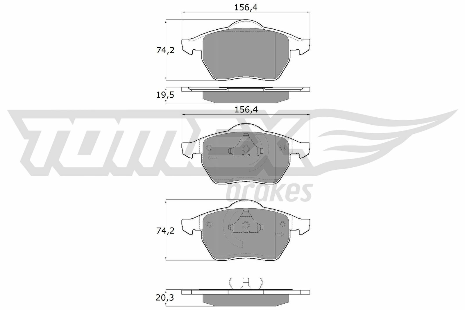 Sada brzdových platničiek kotúčovej brzdy TOMEX Brakes